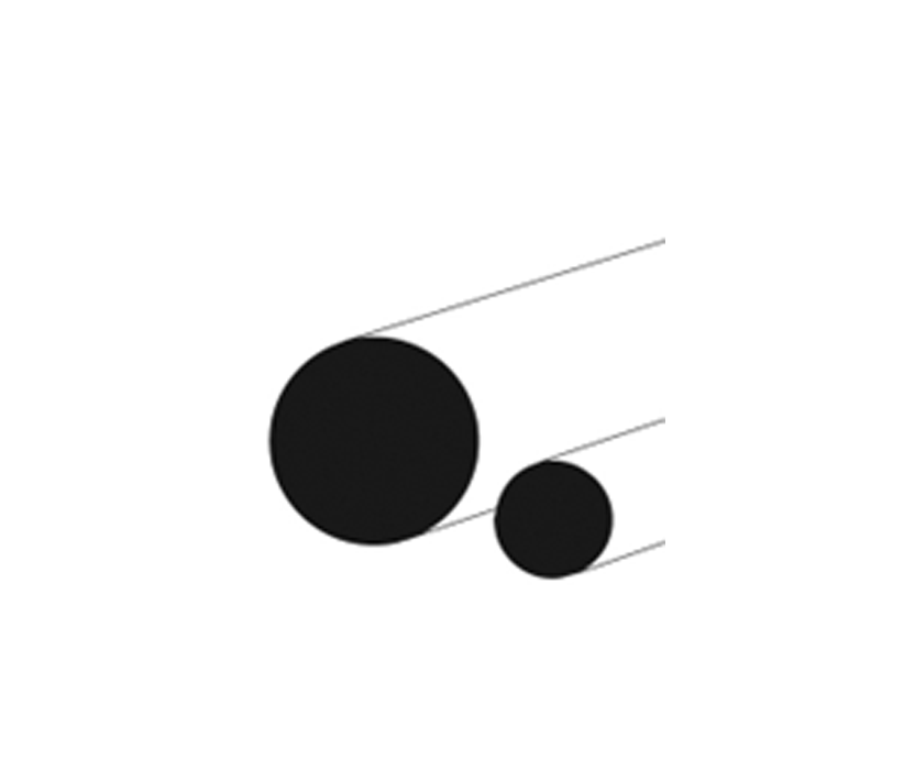 Schwarz-weißes Icon eines Rundstahls S235JR von Heinlein Stahlhandel